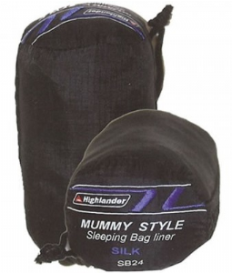 Mummy Style Sleeping Bag Liner - Silk